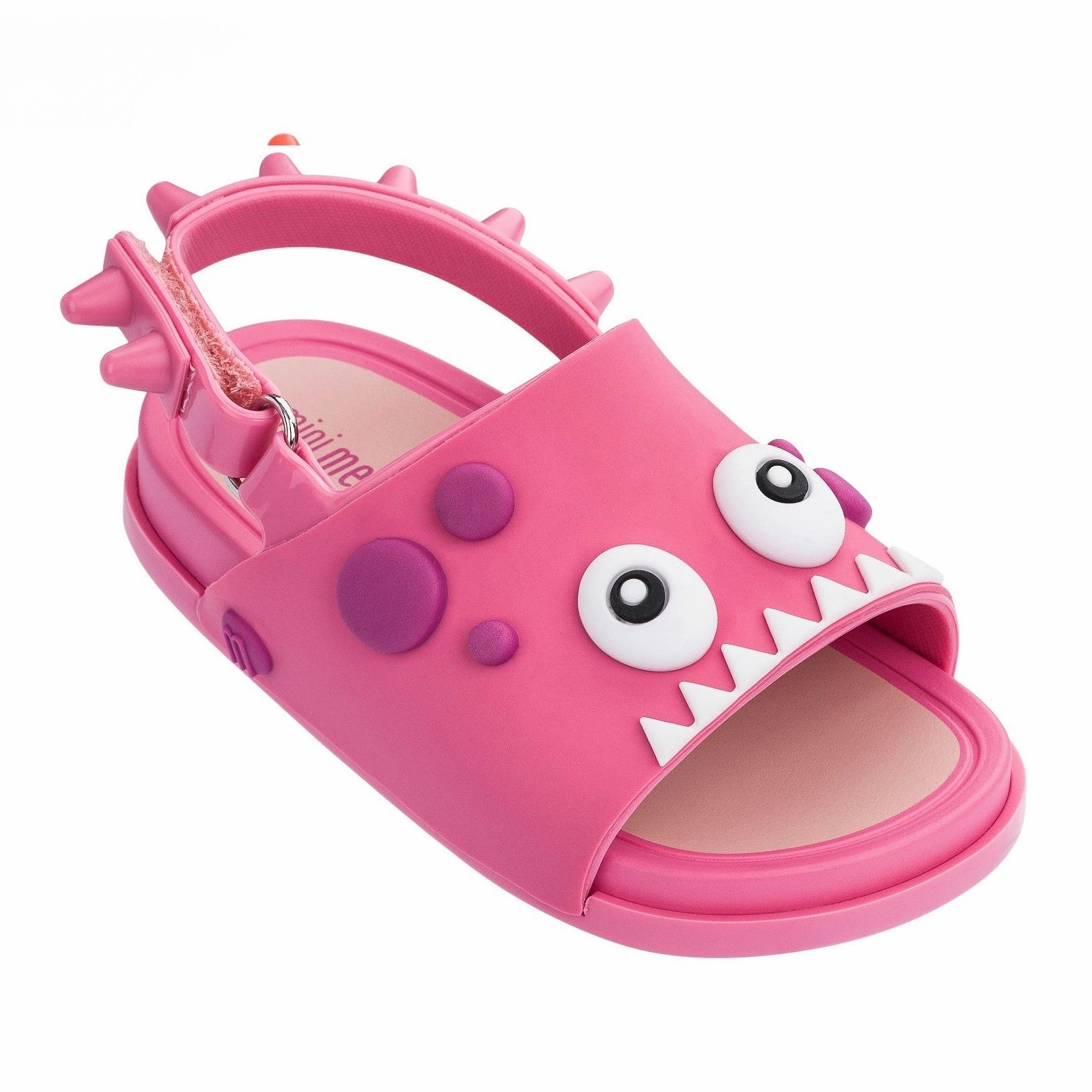 Reinforced Stitch Detail Ortholite insole Mini Melissa Kids Boy/Girl Beach Slide Dino Sandals Shoes in Pink