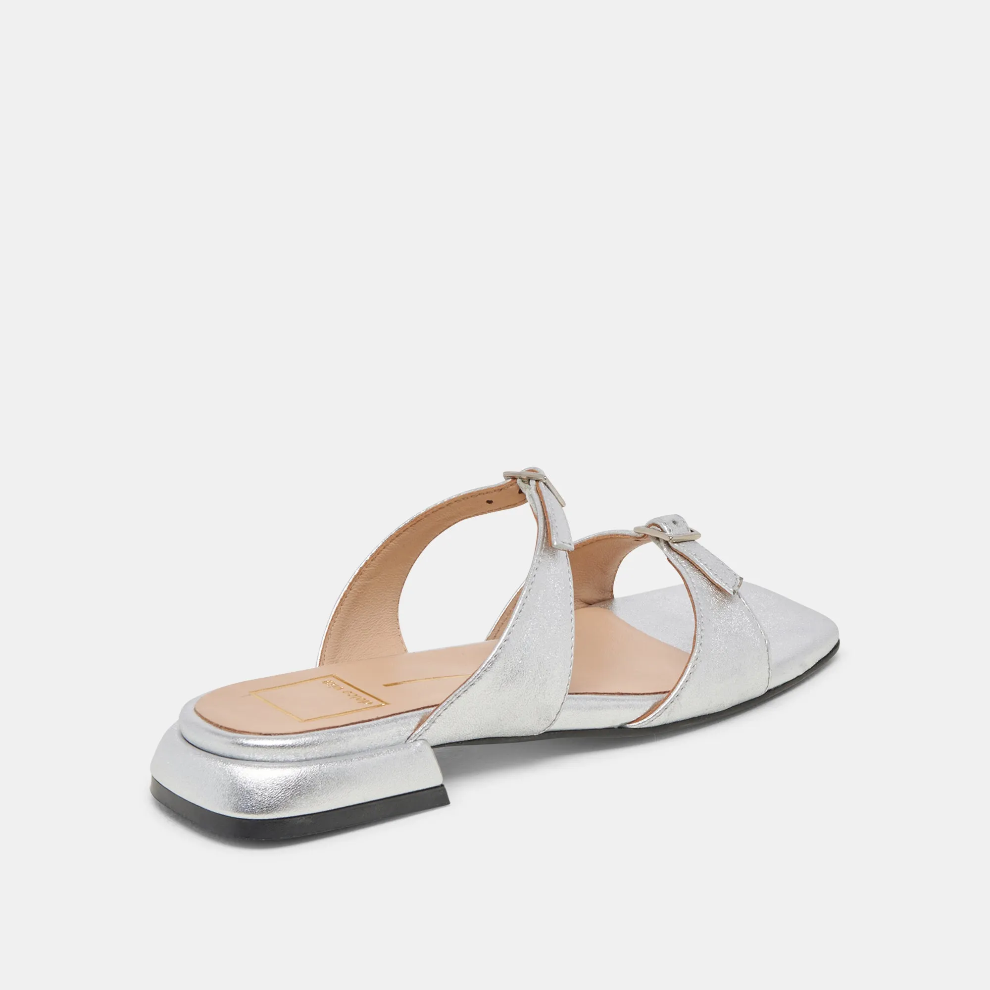 Eco friendly materials Iconic silhouette LAVERN SANDALS SILVER METALLIC LEATHER