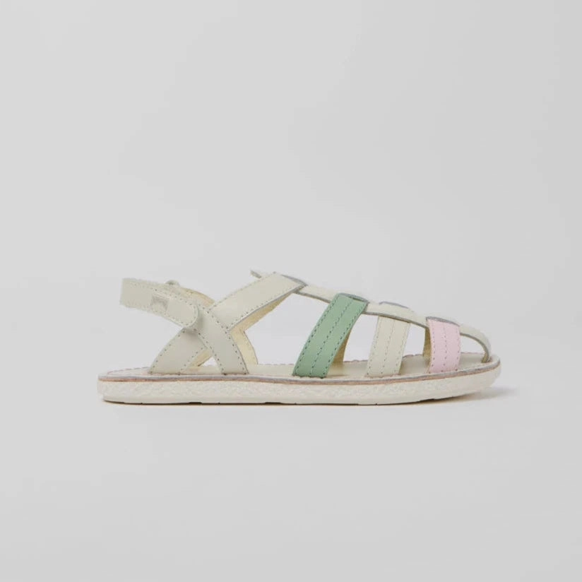 Durable Tread Design machine washable material Camper Kids Girl MIKO Hook-Loop Closing Leather Sandals