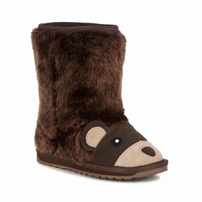 Fringe Swing EMU AUSTRALIA Kids Creatures BROWN Bear Snow Boots Chocolate