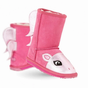 Sporty Comfort Lightweight Outsole EMU AUSTRALIA Kids Little Creatures Pony Snow Boots in Hot Pink