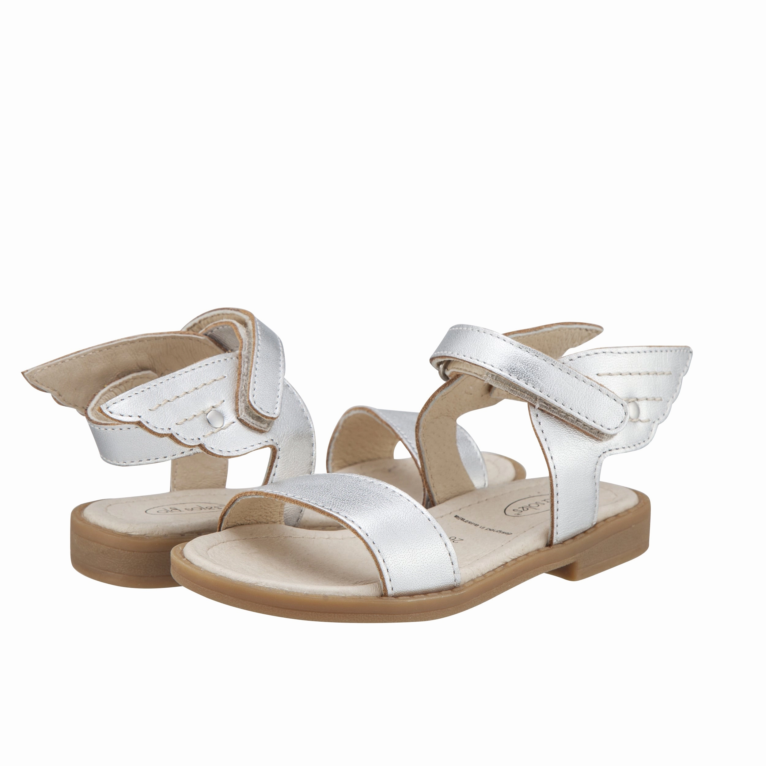 Sturdy materials Narrow Toe Box Old Soles Kids Girl Flying Leather Sandals in Silver