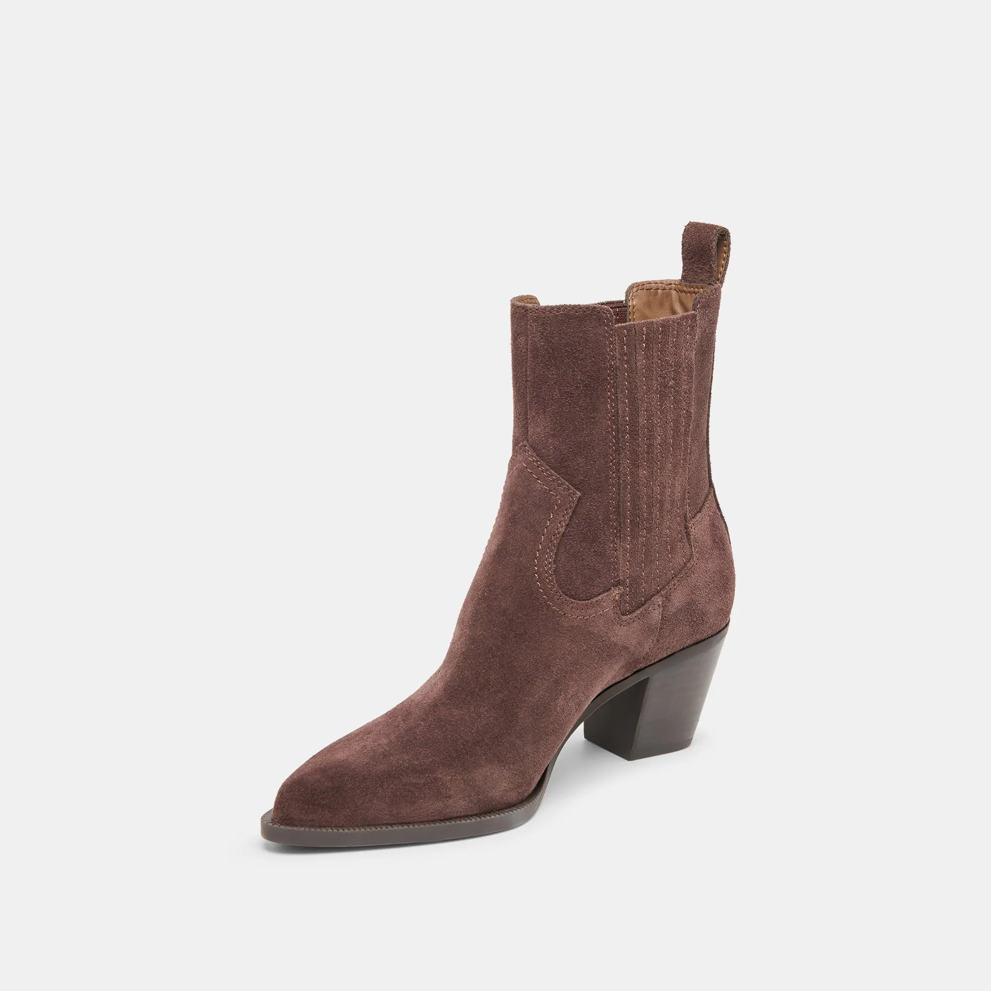 Heel Cushioning Sporty SLIM BOOTIES MAHOGANY SUEDE