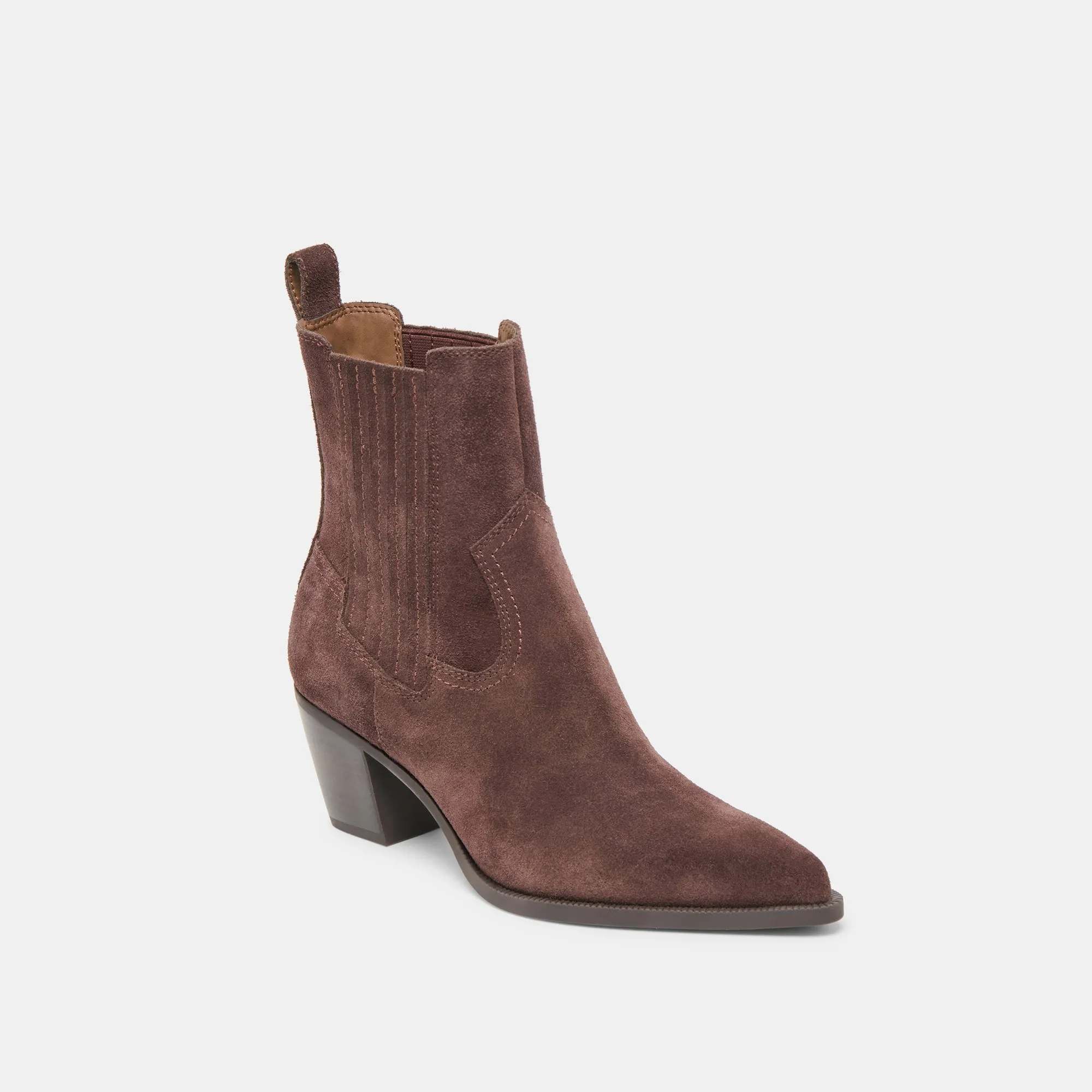 High Ankle SLIM BOOTIES MAHOGANY SUEDE