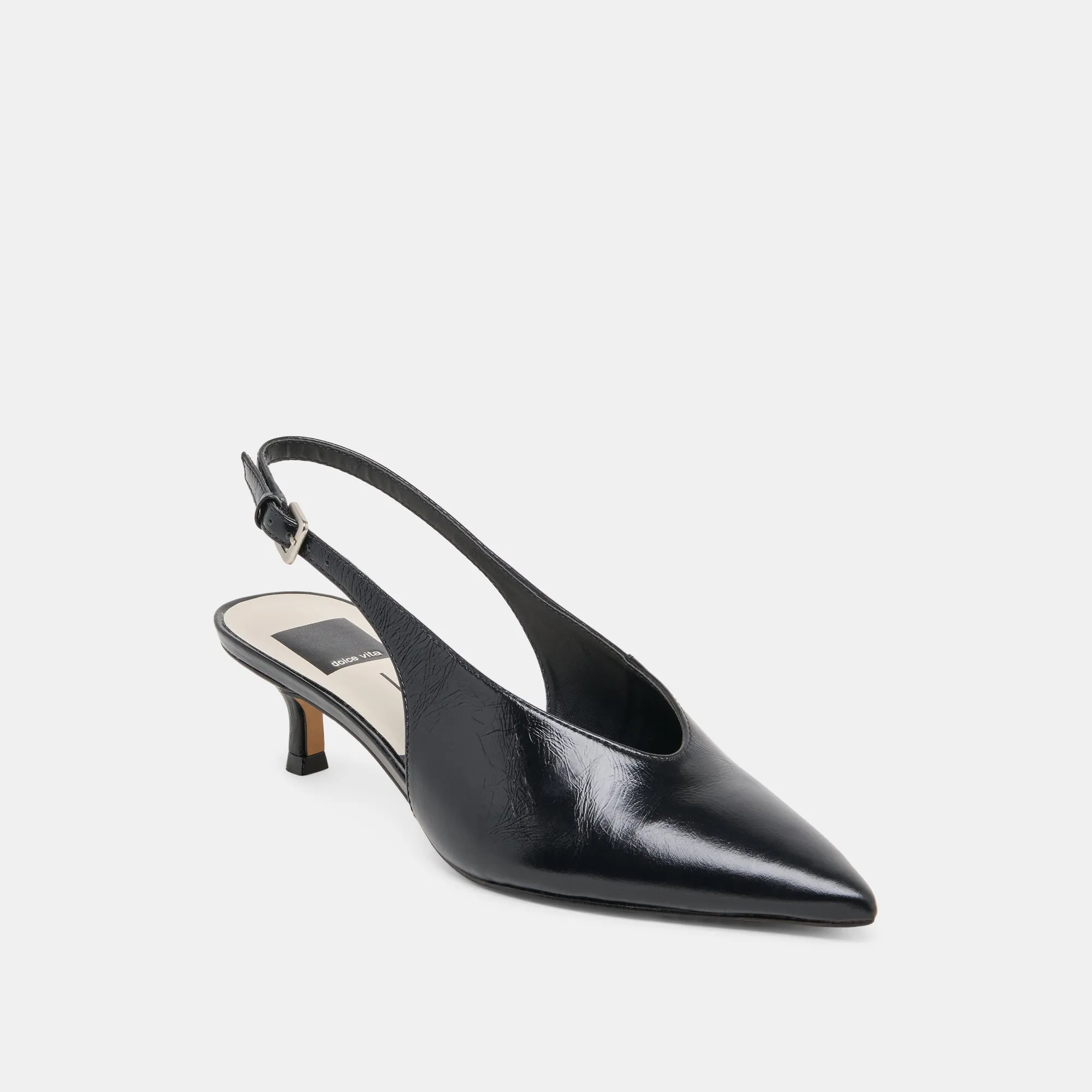 ALENNA HEELS MIDNIGHT CRINKLE PATENT Stability Zone FlexibleSole