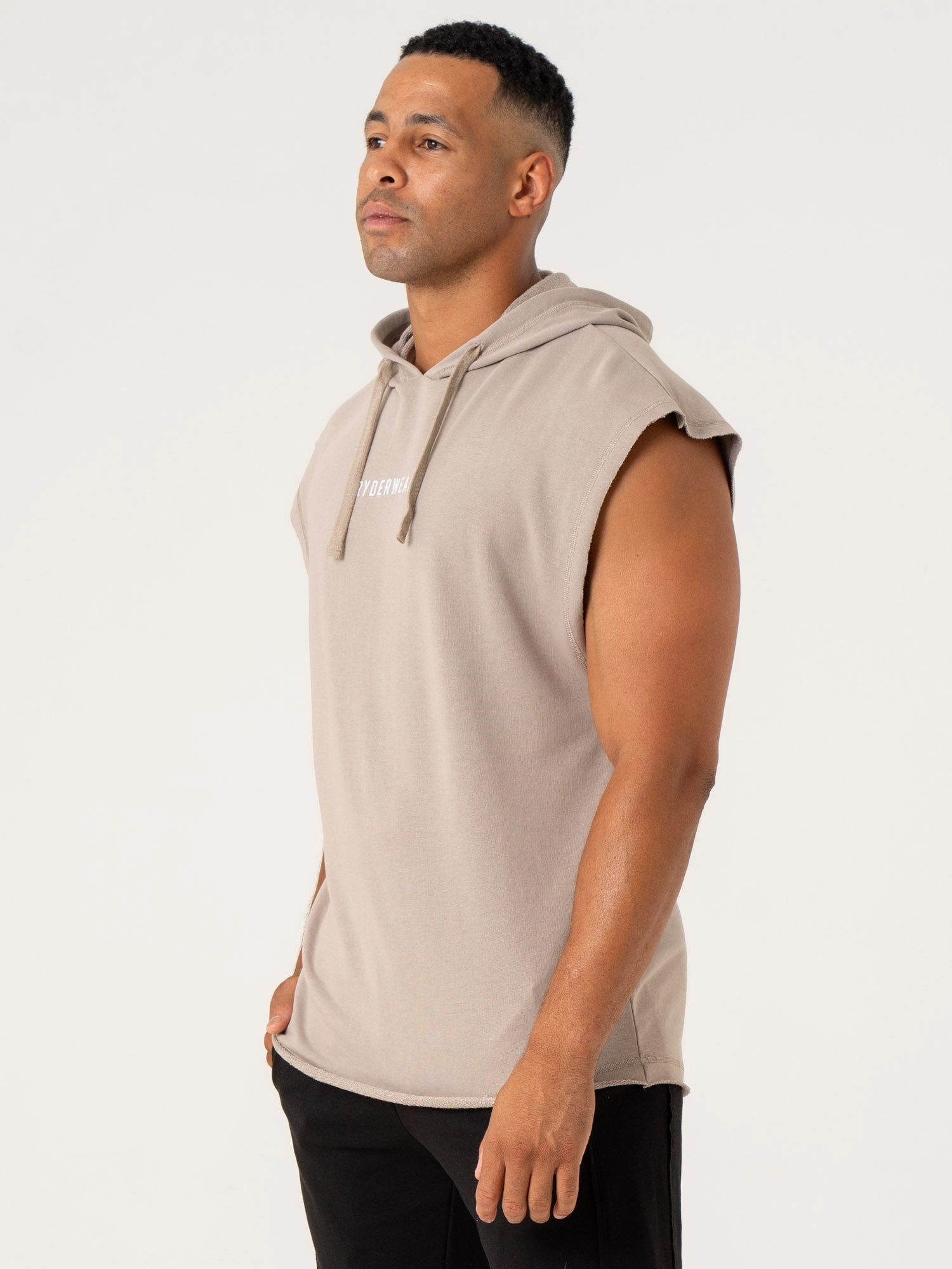 Pursuit Fleece Sleeveless Hoodie - Taupe HeavyDuty Zipper Wind Glow