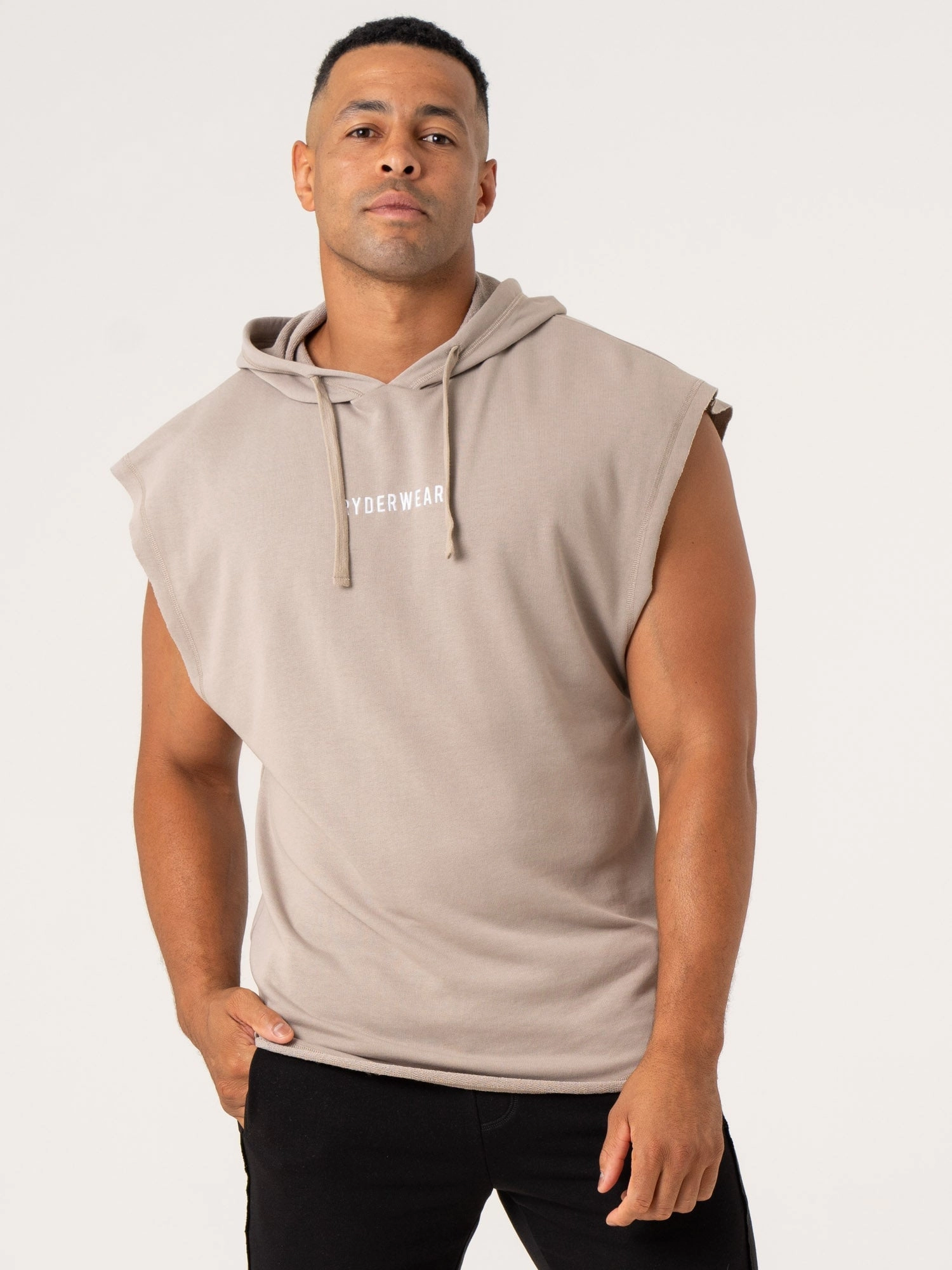 Pursuit Fleece Sleeveless Hoodie - Taupe World Edge Soft Tunic