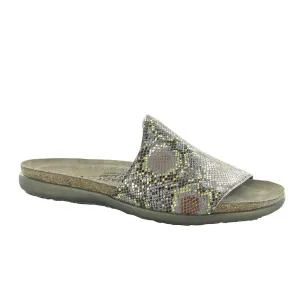 Naot Skylar Slide Sandal (Women) - Golden Python Leather Quick Walk Slip Chill Walk Sandals