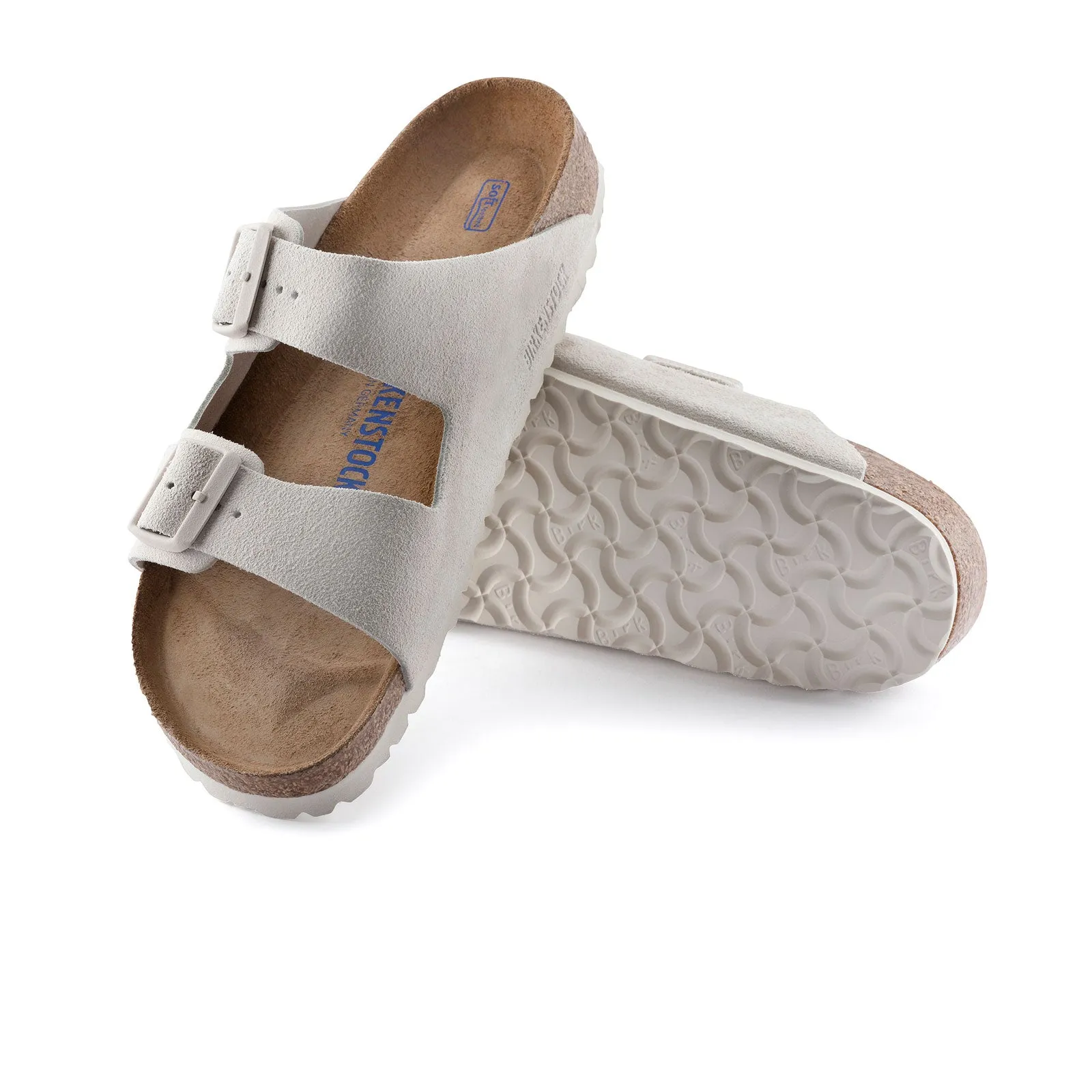 Quick Meeting Birkenstock Arizona Soft Footbed Slide Sandal (Unisex) - Antique White Suede
