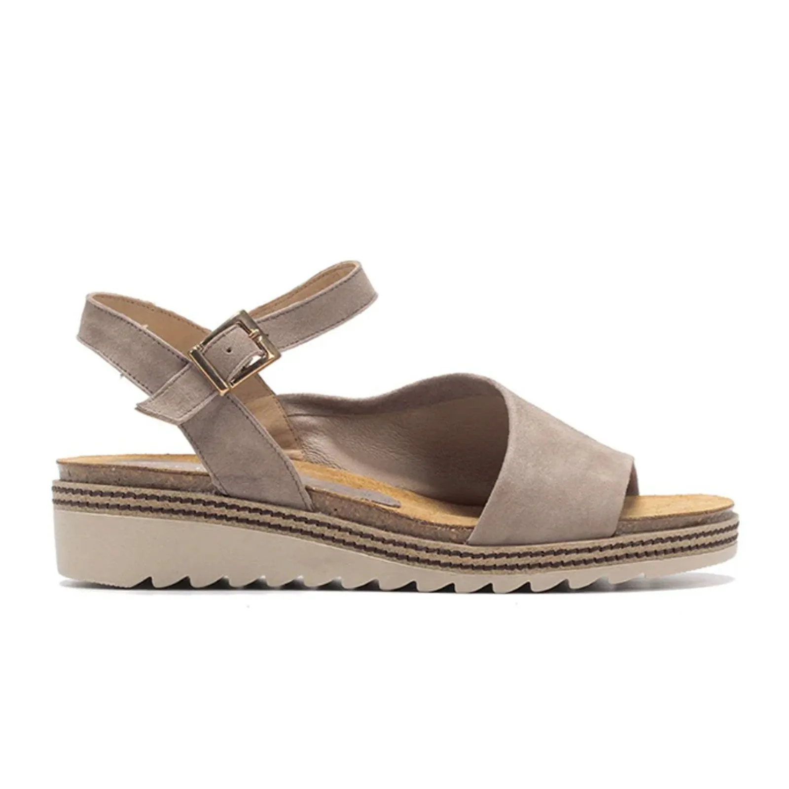 Dorking Espe D8540 Backstrap Sandal (Women) - Taupe Suede Comfortable Stride Cozy Foot