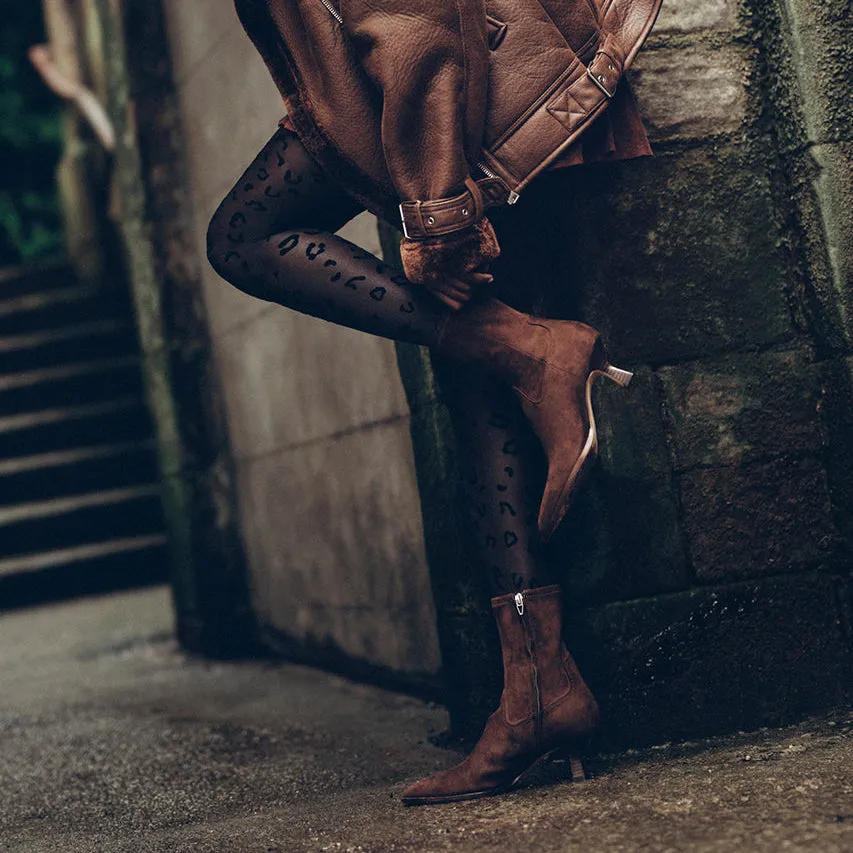 Abrasion Resistant Fabric All Around ARYA BOOTS DK BROWN STELLA SUEDE