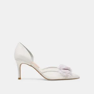 EVELIN HEELS WHITE MESH Wear Resistant Outsole
