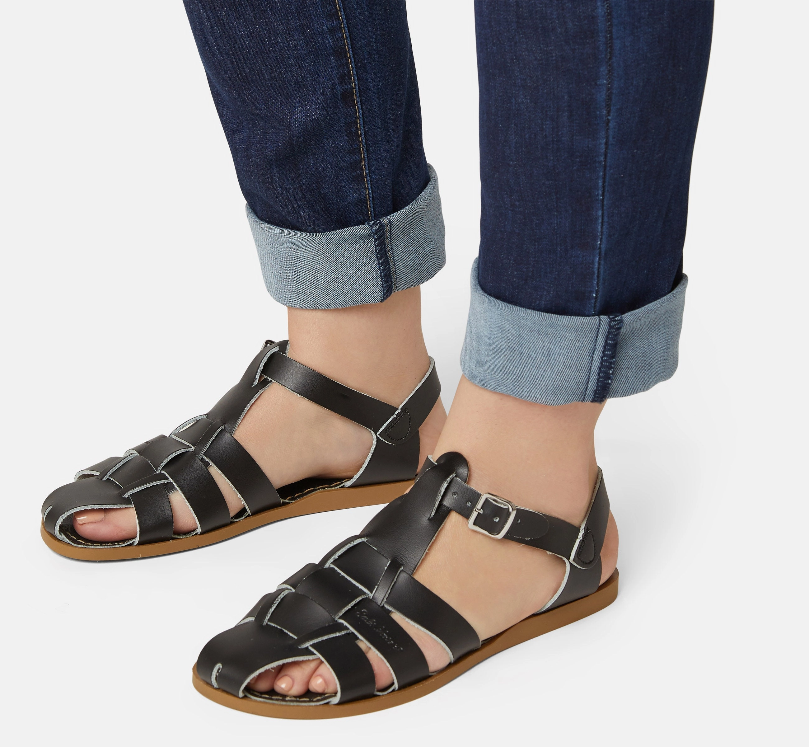 Open Toe Shoes Fisherman Shark Original Black Womens Sandal