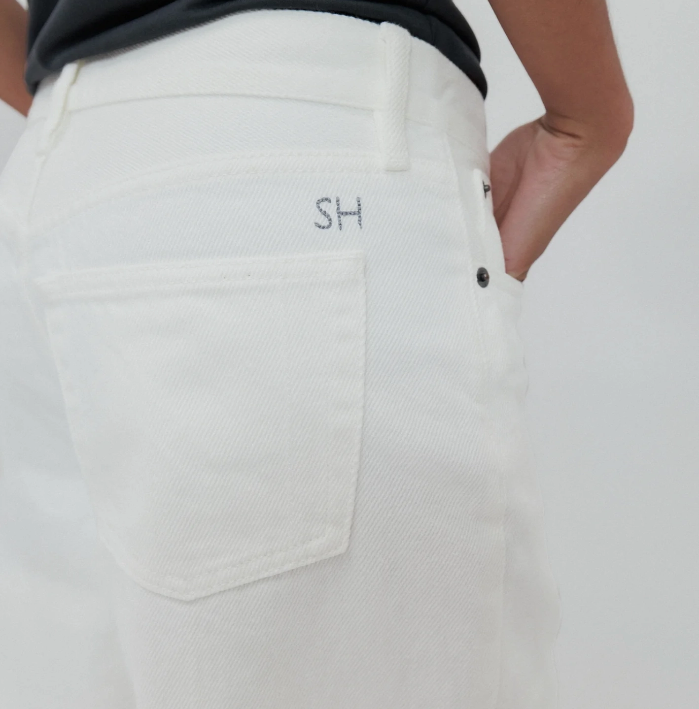 Everyday Jean in Milk Luxury Textured Office Wear Modern Rainy Day