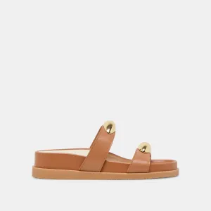 SATINE SANDALS SADDLE LEATHER Quick piece