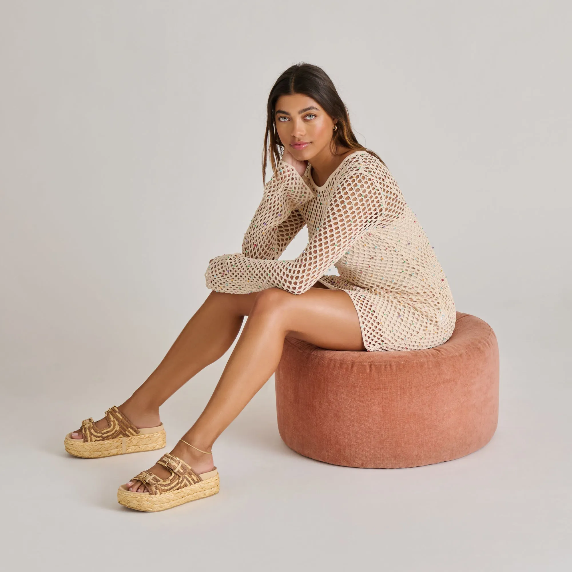 plantar fasciitis support Flexible Torsion System FALYN SANDALS BROWN NATURAL WOVEN RAFFIA