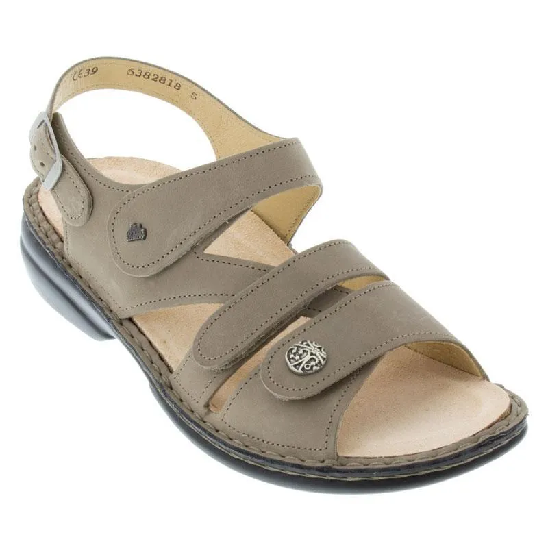 Finn Comfort Gomera Taupe Sandal Arch Support Design Ergonomic Heel Cup