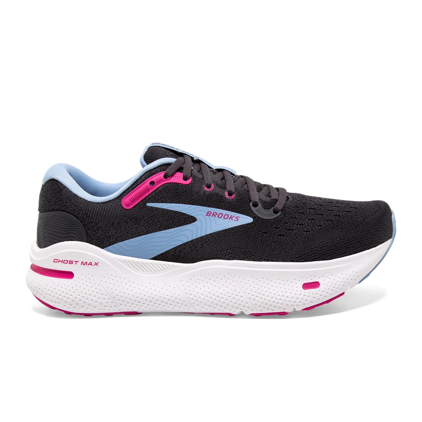 Hard wearing Durable Shell All Day Wear Brooks Ghost Max Running Shoe (Women) - Ebony/Open Air/Lilac Rose