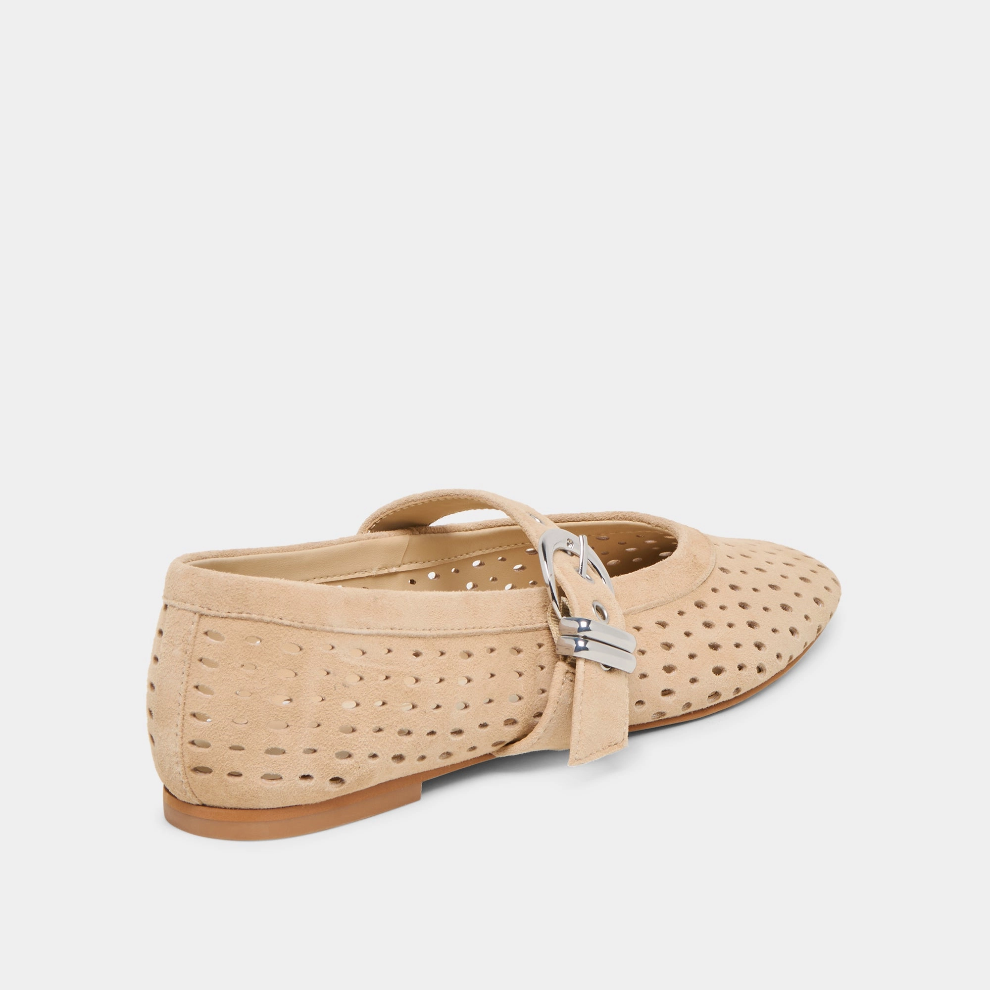 Retro Glow MIKEL BALLET FLATS CAMEL PERFORATED SUEDE