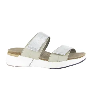 Instant Footwear Comfortable For Sports Naot Calliope Slide Sandal (Women) - Soft Ivory/Soft Silver/Silver Gray Woven