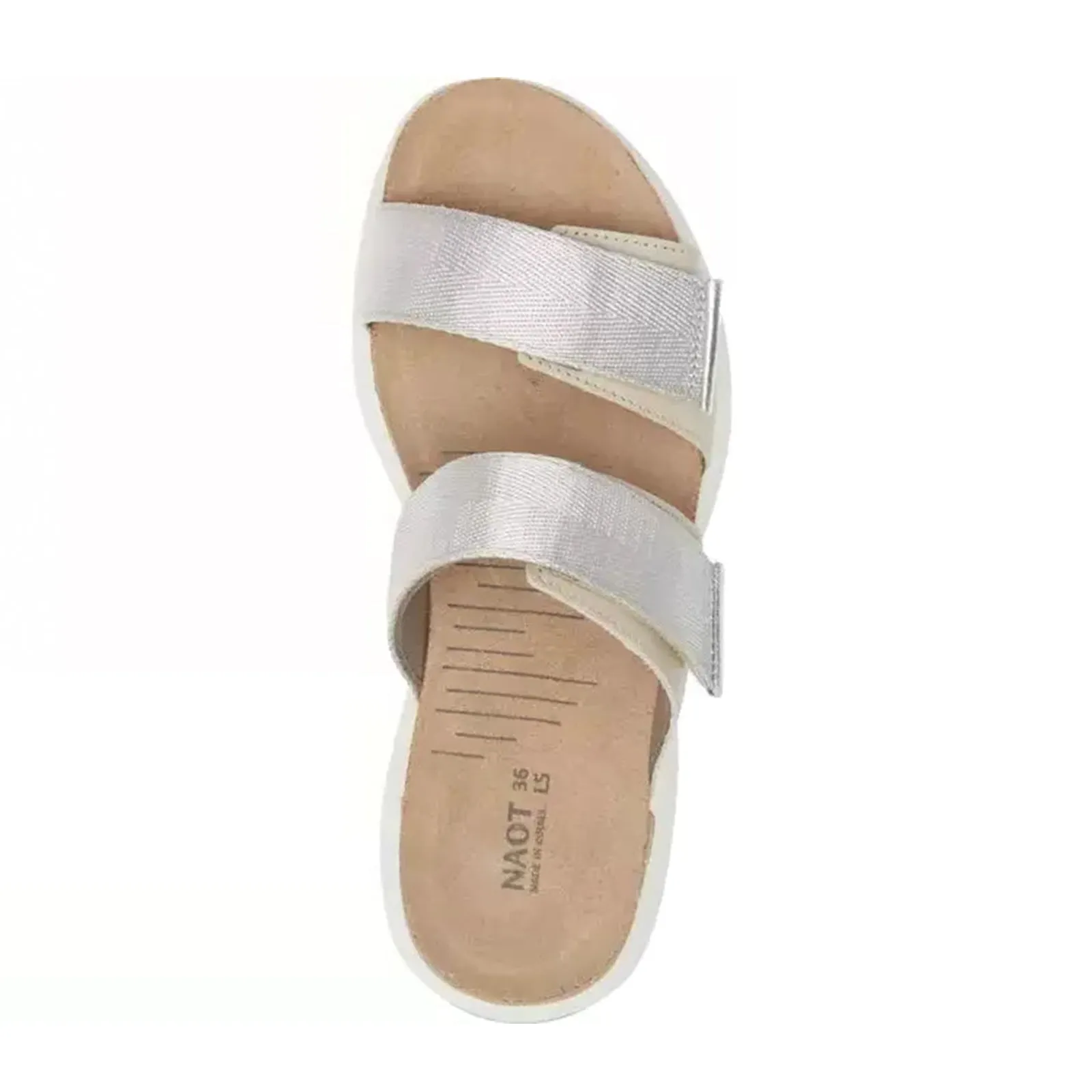Comfortable Durability Naot Calliope Slide Sandal (Women) - Soft Ivory/Soft Silver/Silver Gray Woven