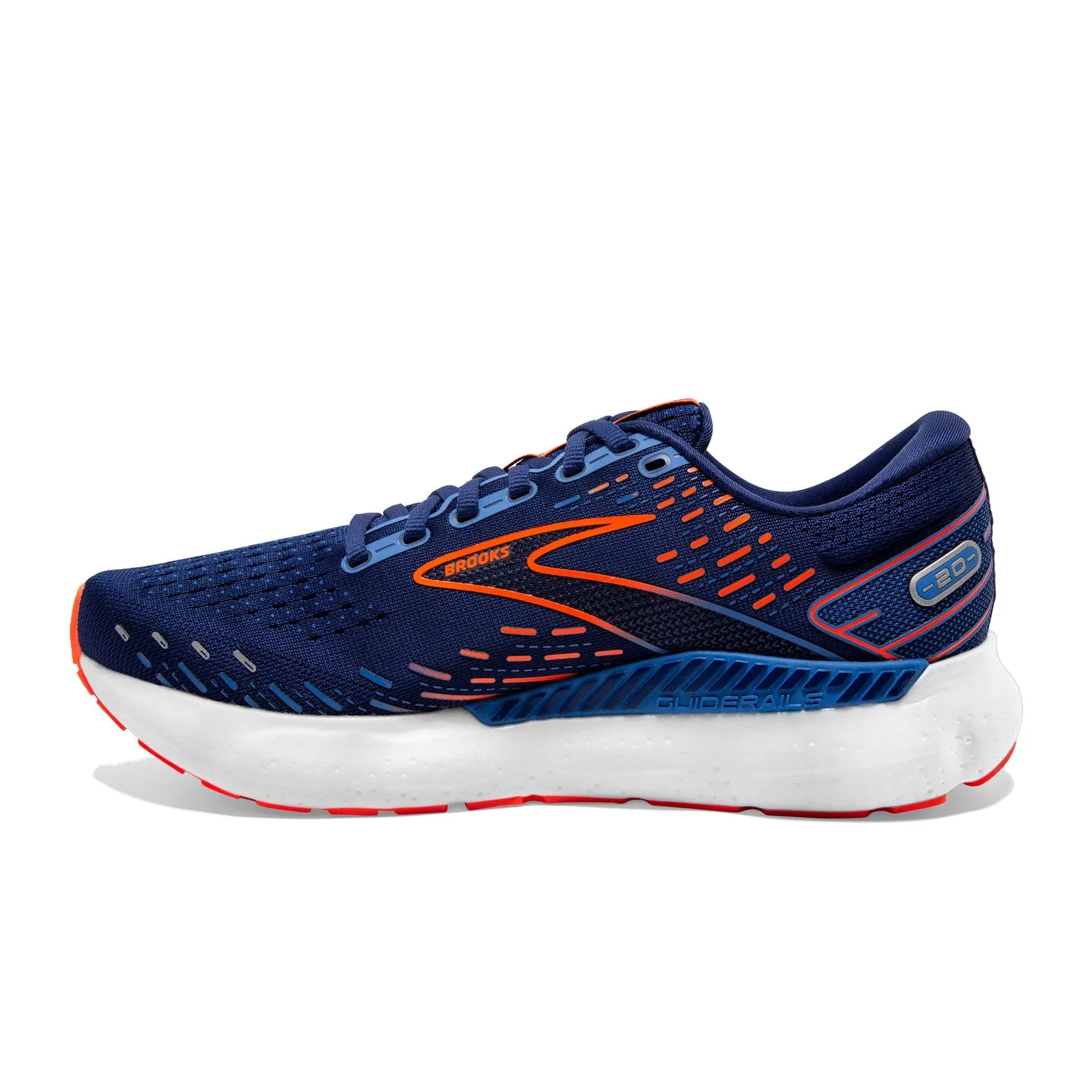 Low Rise Brooks Glycerin GTS 20 Running Shoe (Men) - Blue Depths/Palace Blue/Orange
