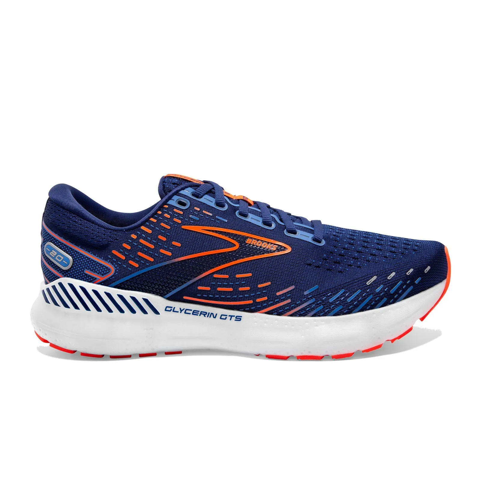 Brooks Glycerin GTS 20 Running Shoe (Men) - Blue Depths/Palace Blue/Orange Day Wear