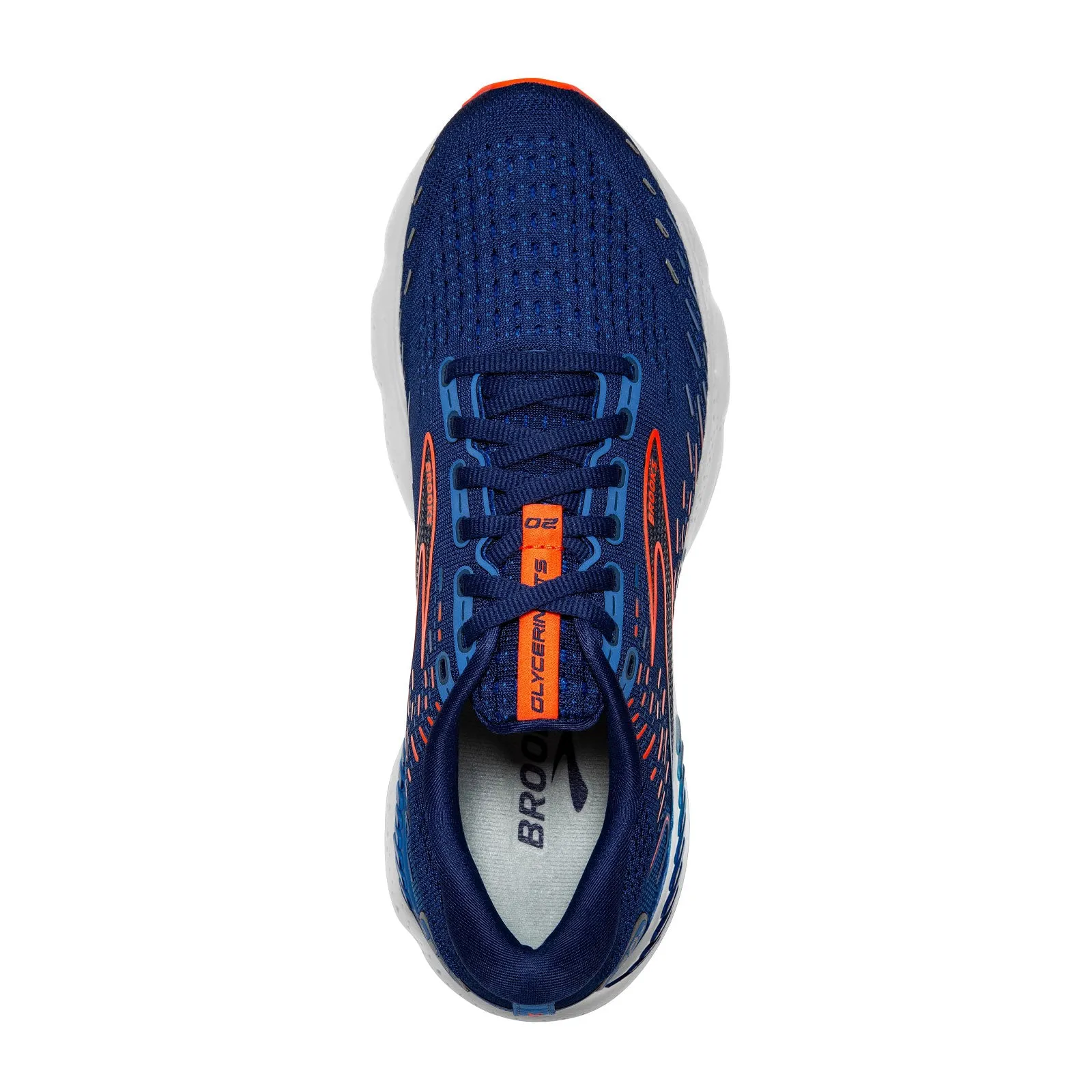 Insulated Fit All Day Brooks Glycerin GTS 20 Running Shoe (Men) - Blue Depths/Palace Blue/Orange