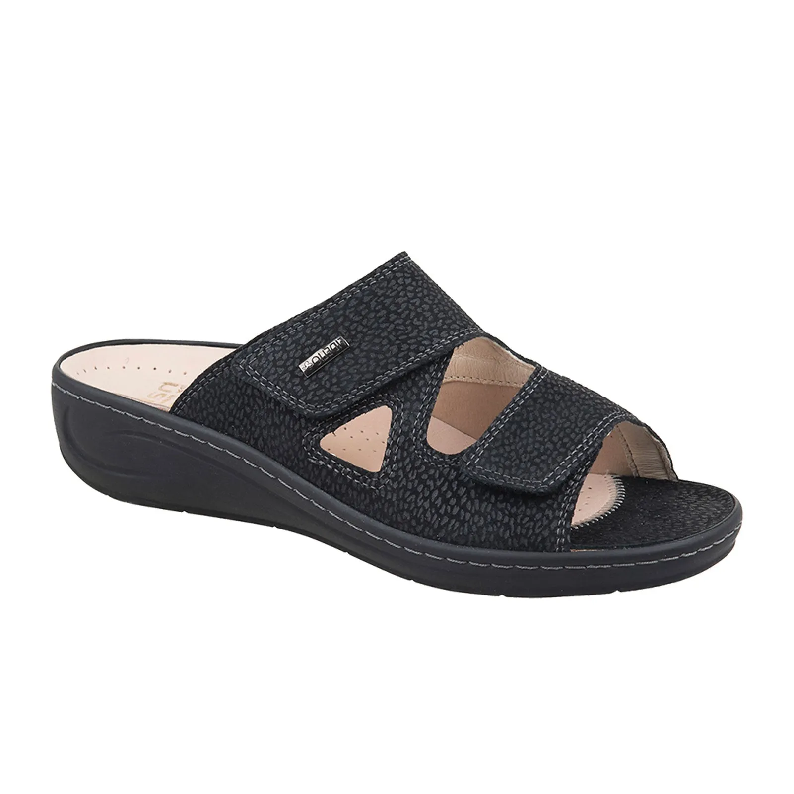 Canvas Instant Sandal Step Fidelio Linz Slide Sandal (Women) - Black Licenze