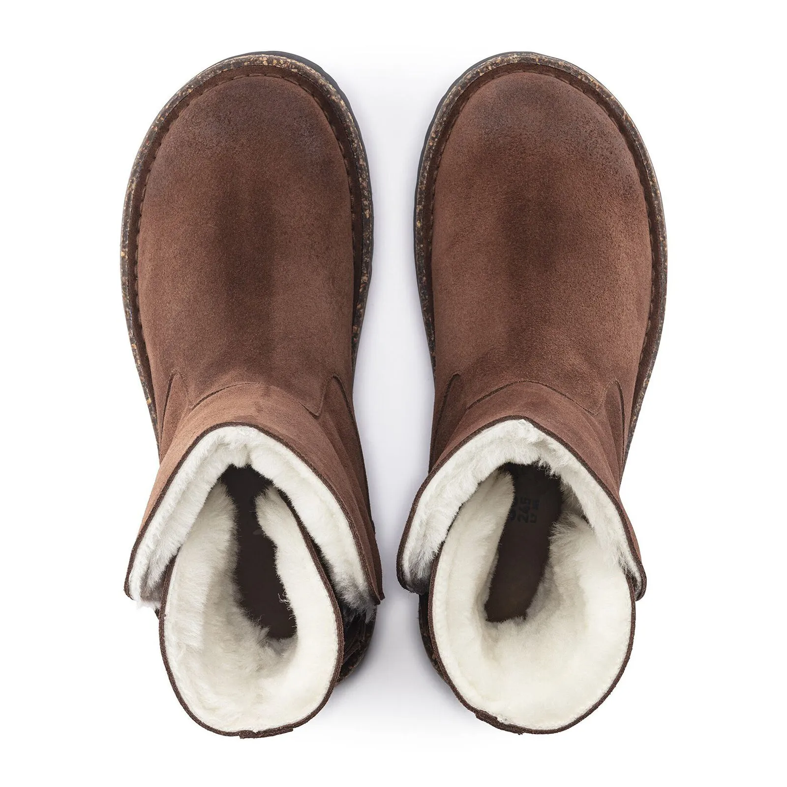 Birkenstock Uppsala Boot (Women) - Espresso Suede/Natural Shearling Pad Soft Neat Appearance