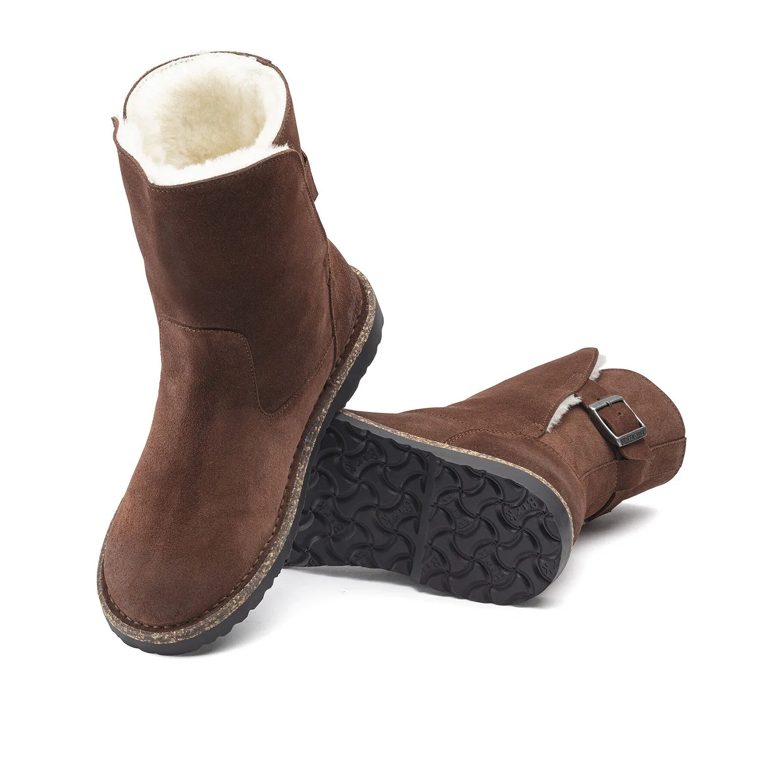 Consistent Step Neutral Office Birkenstock Uppsala Boot (Women) - Espresso Suede/Natural Shearling