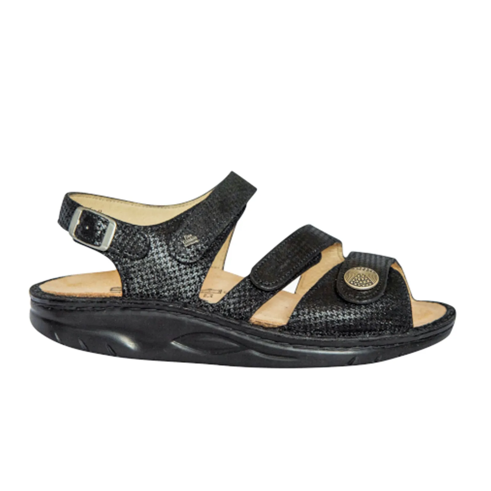 Finn Comfort Tiberias Backstrap Sandal (Women) - Nero Hardy Anti   Slip Pattern Comfort arch