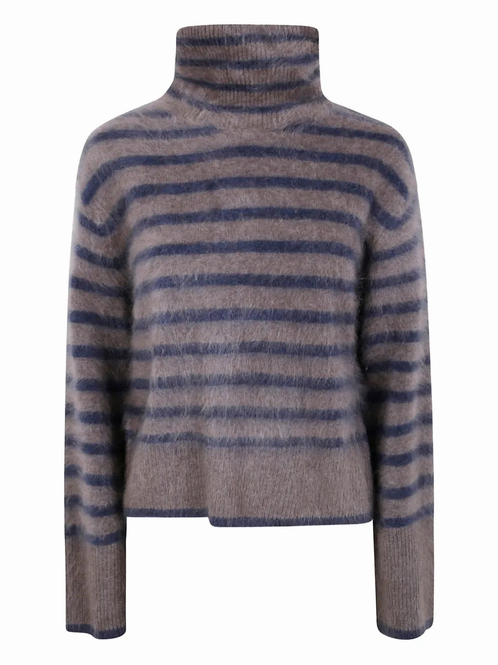 LayeringFriendly Weight UltraSoft Lining Floren Sweater in Truffle/Night Fall Brushed Stripes