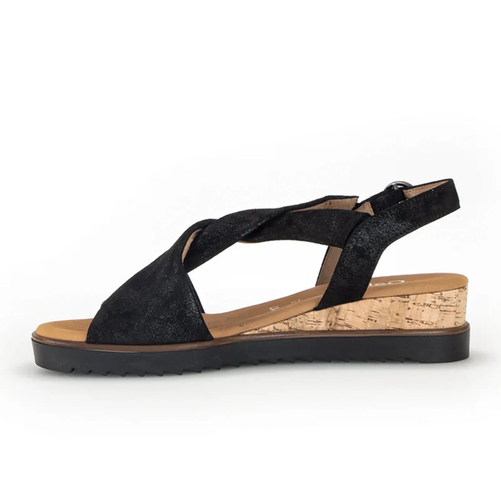Cozy Sandal Gabor 751 Wedge Sandal (Women) - Caruso Met/Schwarz