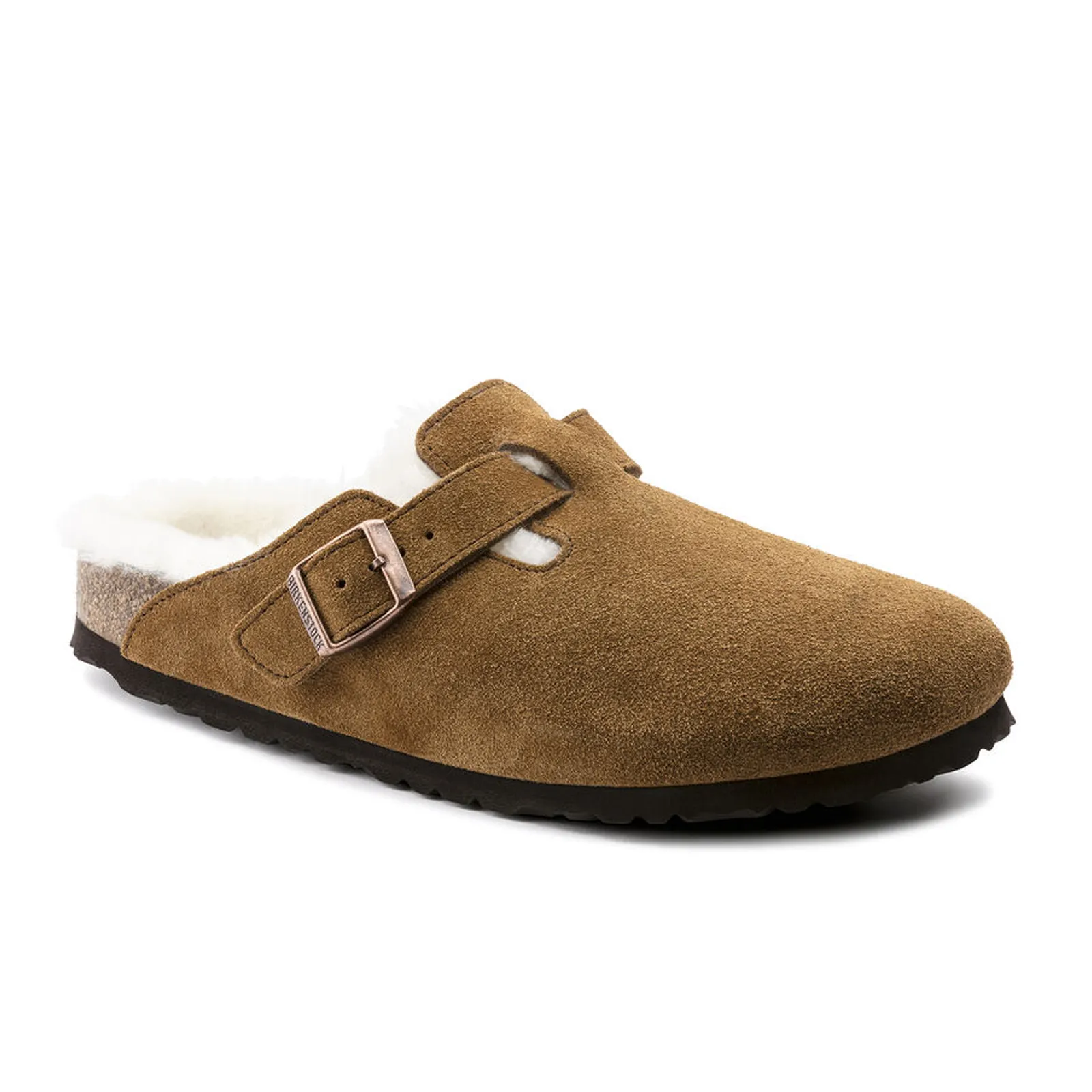 Birkenstock Boston Clog (Women) - Mink Suede/Natural Shearling All-day Comfort