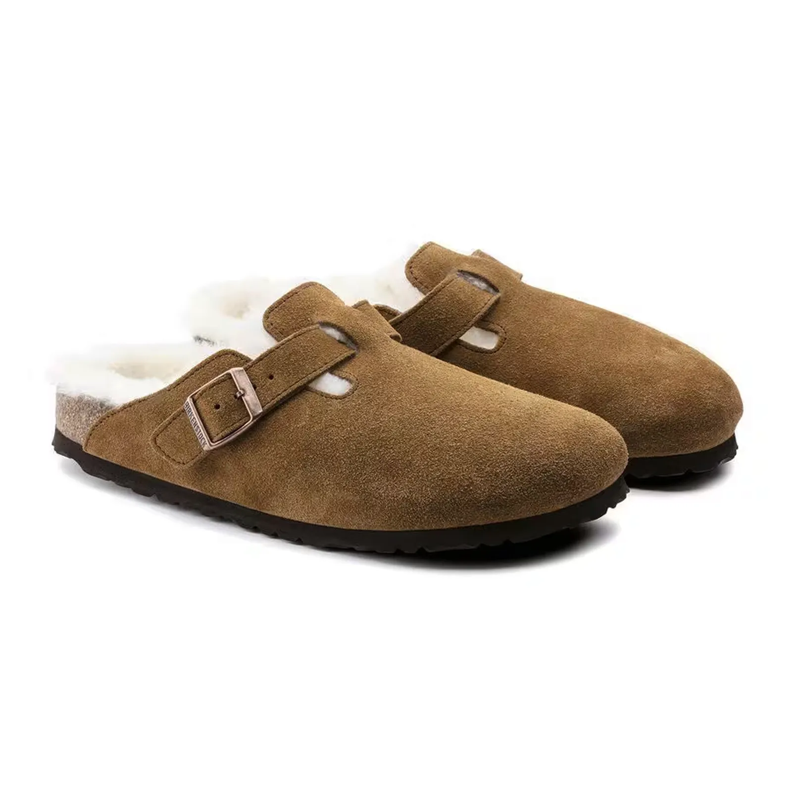 Luxury Gala Weekend Formal Birkenstock Boston Clog (Women) - Mink Suede/Natural Shearling