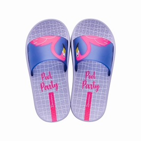 Adjustable Heel Lock Daily Fashion Ipanema Kids Slipper Slider Flamingo Violet Blue