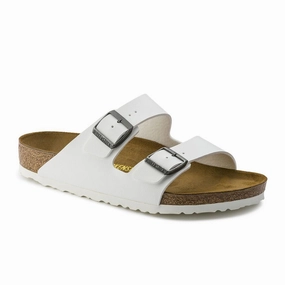 Birkenstock Arizona Slide Sandal (Unisex) - White Birko-Flor Edge Look