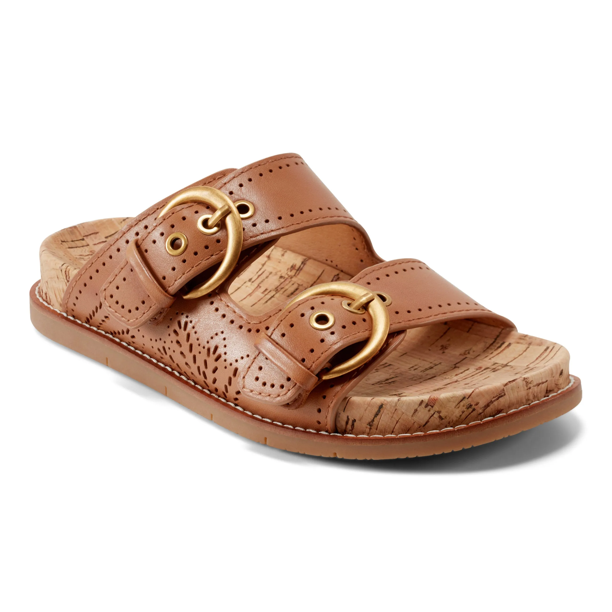 Hybrid Foam Technology Distinctive Francii Round Toe Casual Slip-on Flat Sandals