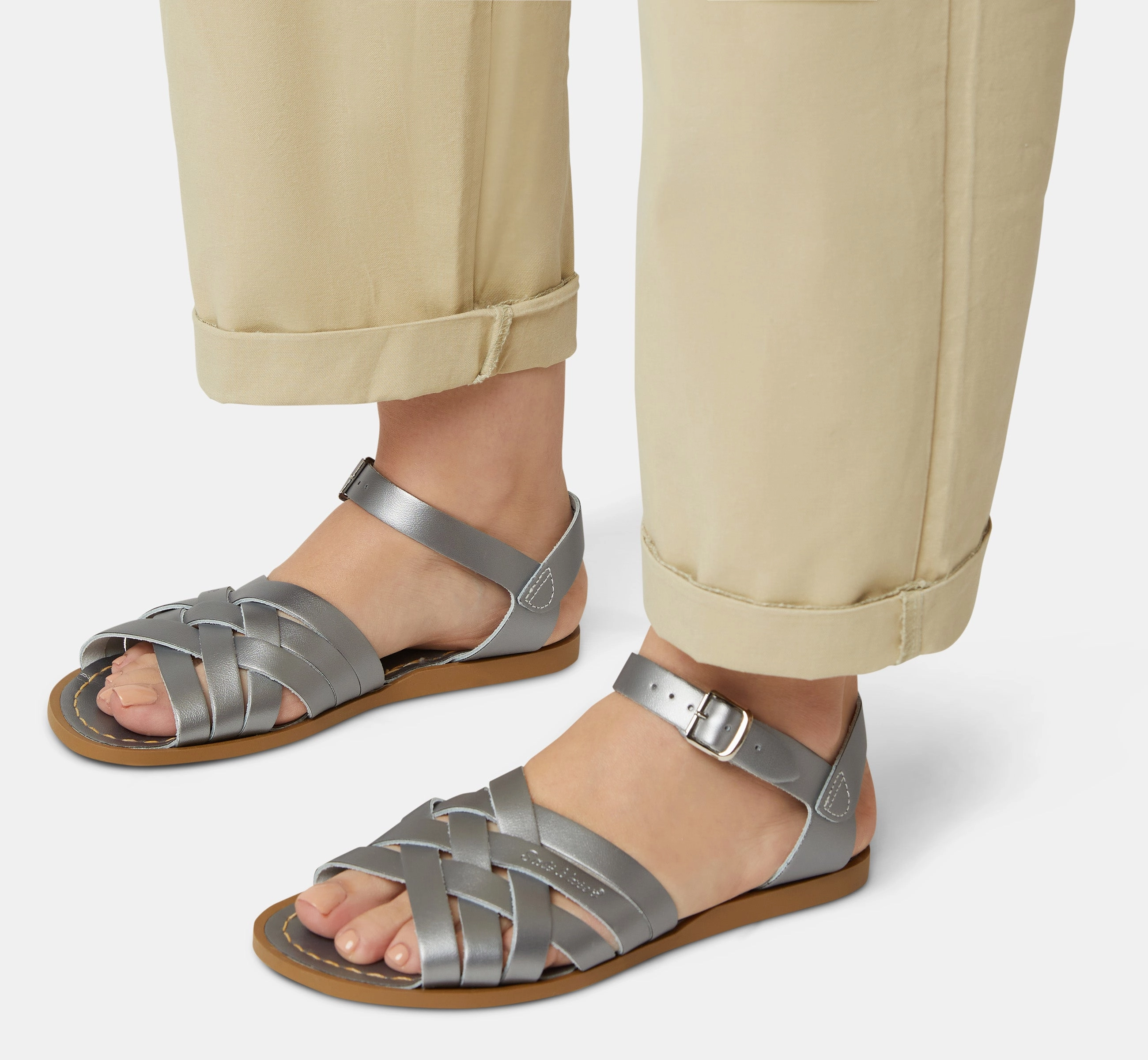 Casual Beach Shoes Retro Pewter Womens Sandal