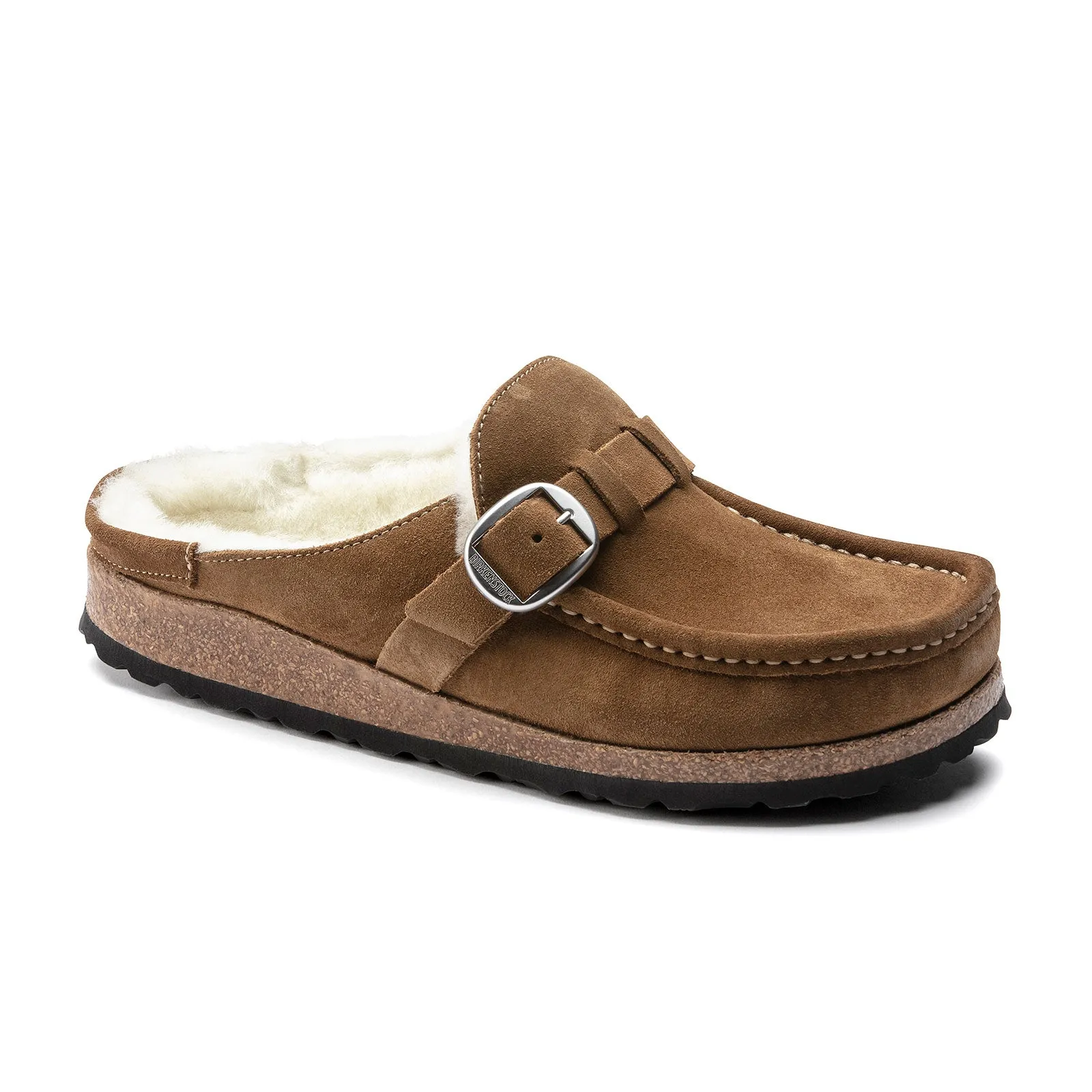 True Craft Birkenstock Buckley Narrow Clog (Women) - Tea Suede/Natural Shearling