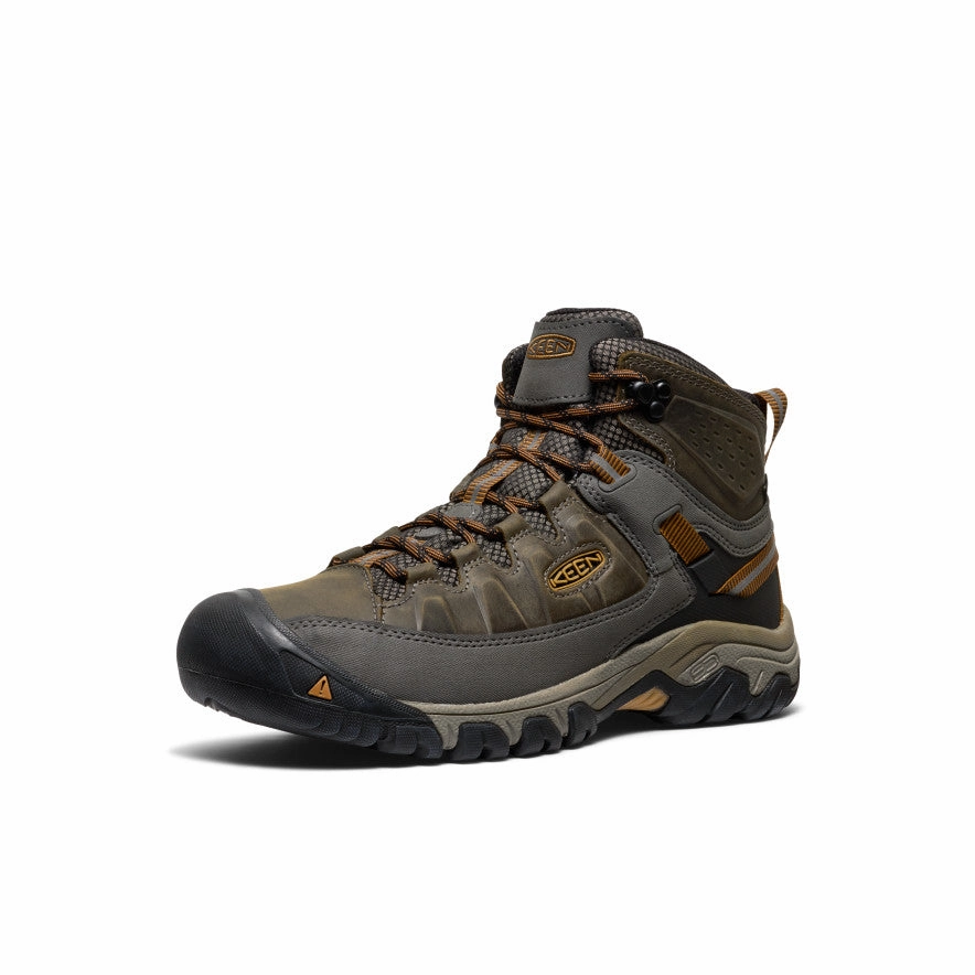 Men's Targhee III Waterproof Mid Wide  |  Black Olive/Golden Brown Reinforced Form Adventure Seeker