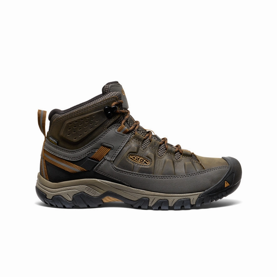 Men's Targhee III Waterproof Mid Wide  |  Black Olive/Golden Brown Traction Grip