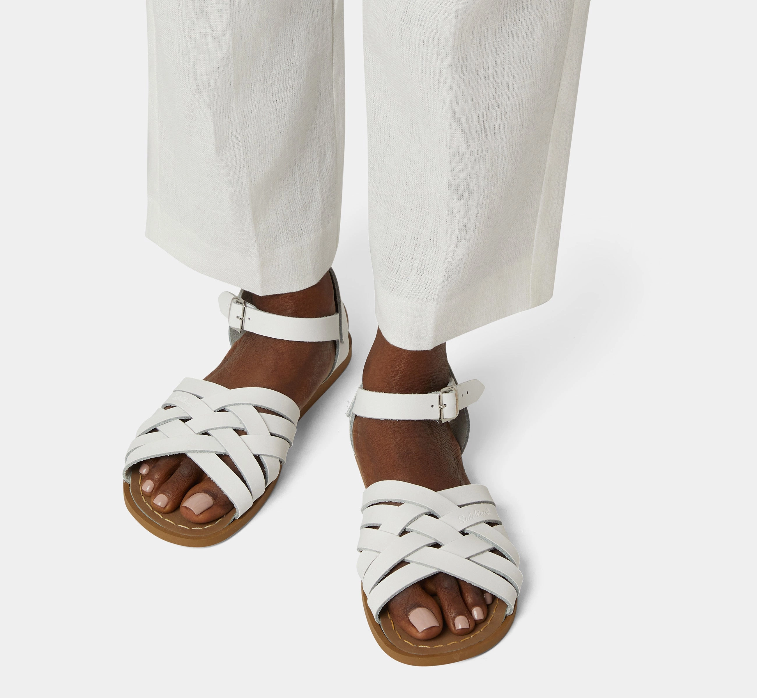 Retro White Womens Sandal Heel Freedom