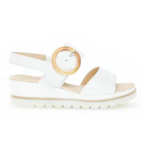 Gabor 645 Platform Wedge Sandal (Women) - Nappa/Weiss Low Maintenance