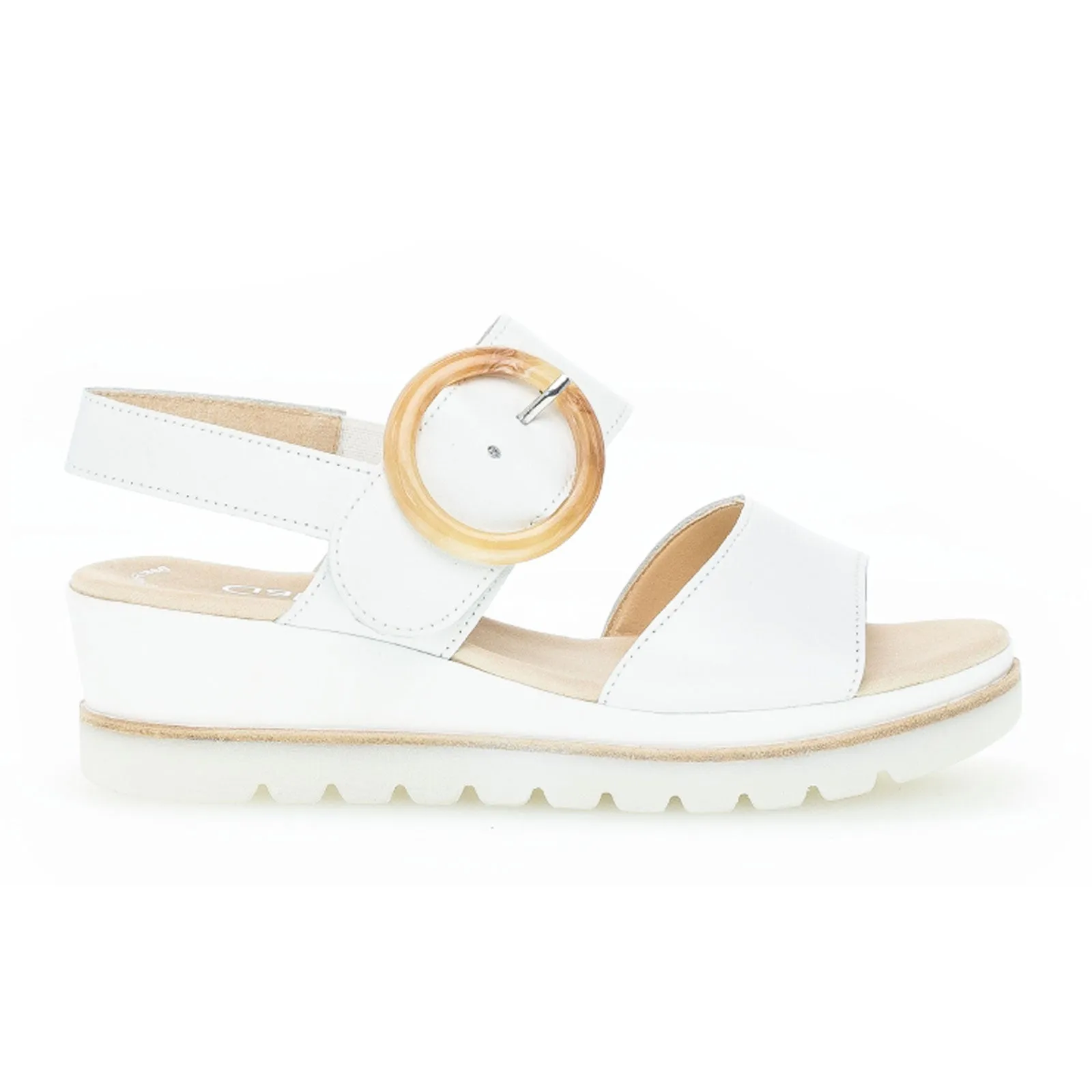 Gabor 645 Platform Wedge Sandal (Women) - Nappa/Weiss Low Maintenance