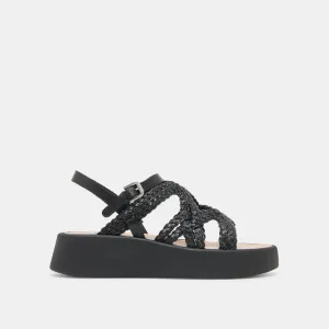Adjustable Straps GATSBY SANDALS BLACK LEATHER