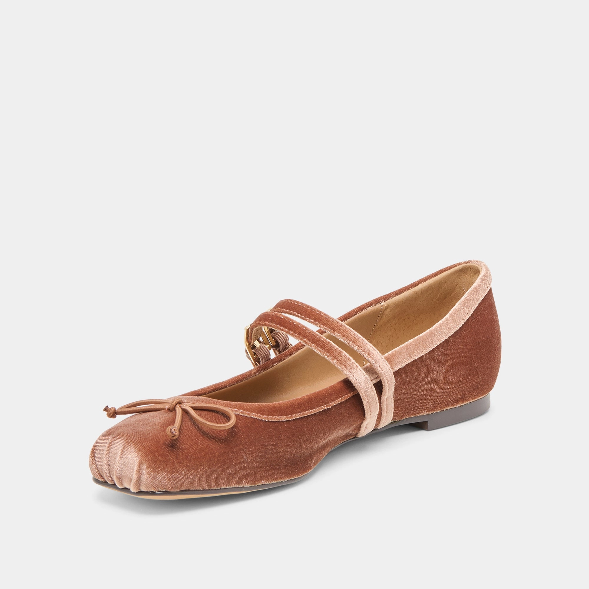 Run Proof Iconic Form GIBSEN BALLET FLATS DK ROSE VELVET