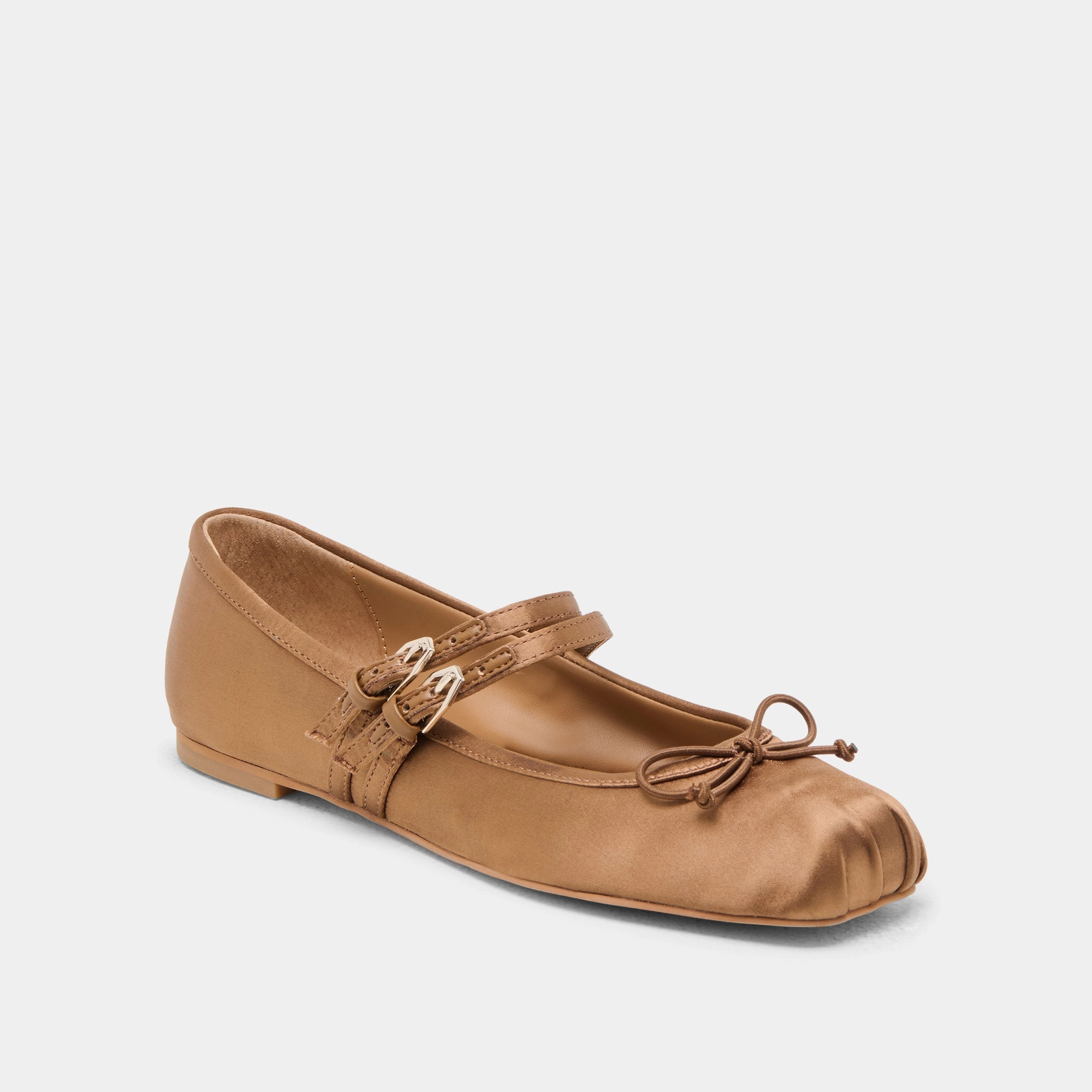 Sleek Wear GIBSEN BALLET FLATS MID BROWN SATIN