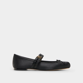 GIBSEN BALLET FLATS ONYX SATIN Milan Edge